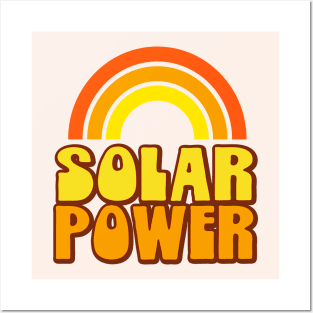 Retro Rainbow Solar Power Posters and Art